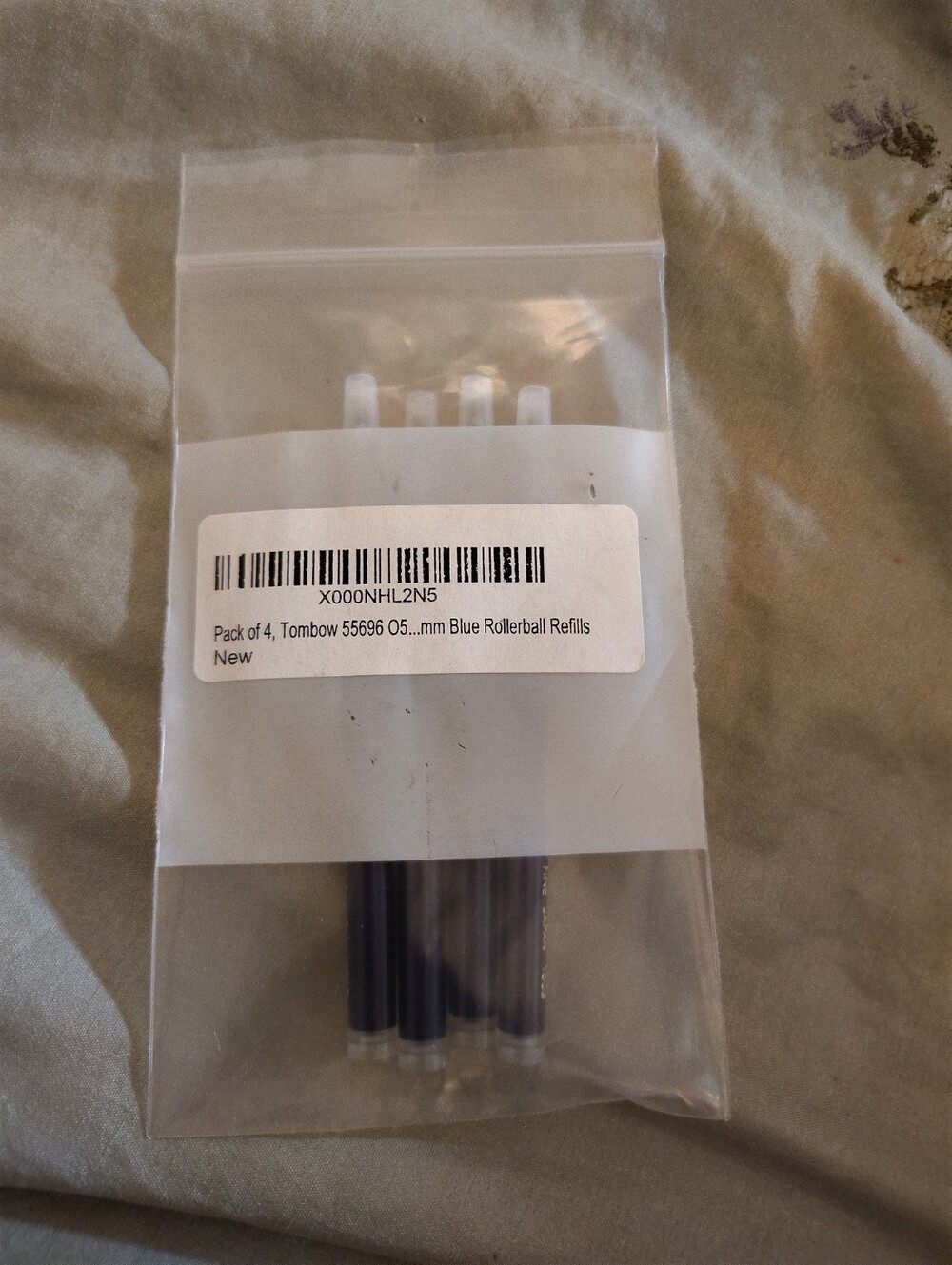 Pack of 4 Tombow Rollerball Refills, Blue 0.5mm Fine Point, 1503 O5P
